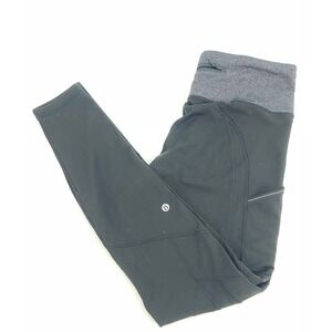 Lululemon Black Cropped Leggings Athleisure/Yoga/ Workout Pants Size 10‎